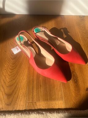Franco Sarto Red Pointed Slingback Heels